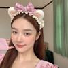 Plush Headdress Wash Face Plaid Bow Women Accessories Korea Style Headband Cat Ears Lace Hair Band