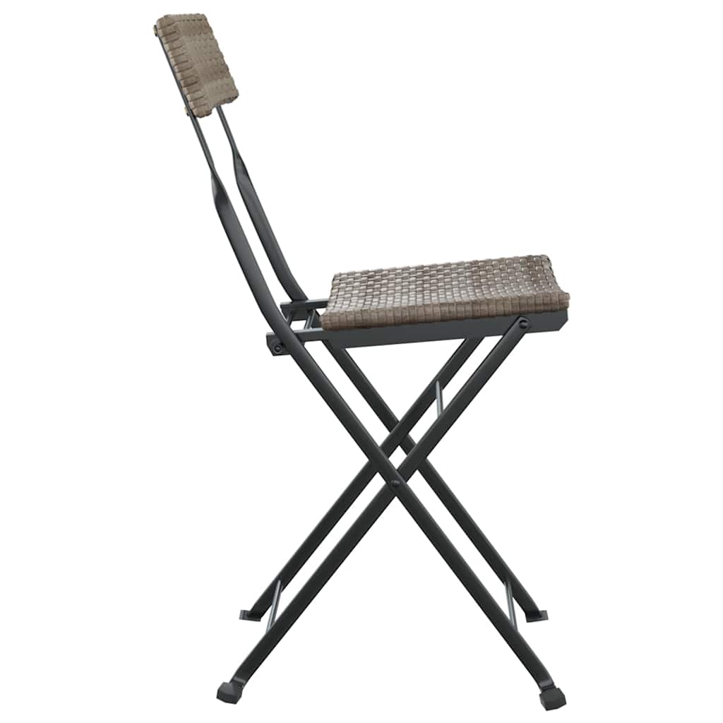 vidaXL Klappstühle, 2 Stück, graues Polyrattan und Stahl