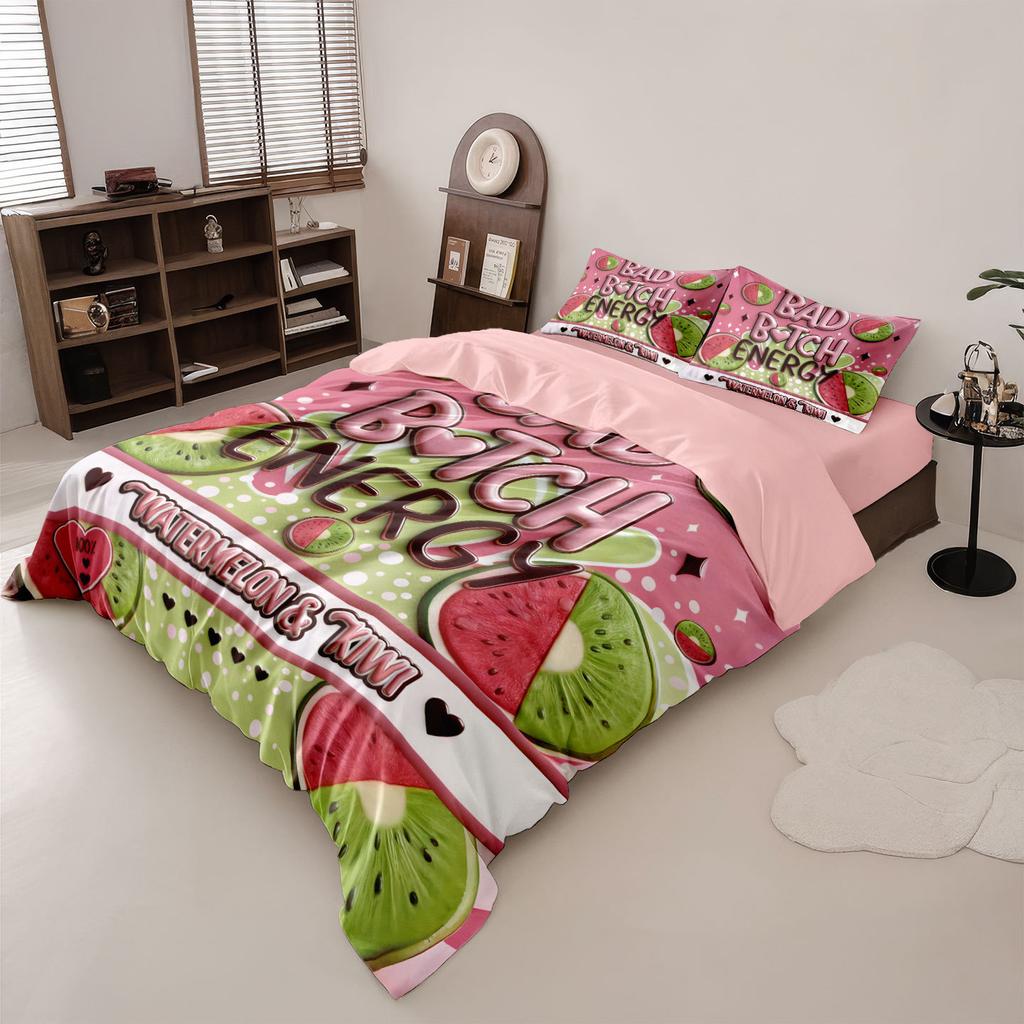 Bed Three-Piece Set 90G Polished Pillowcase Quilt Cover Christmas Sparkling Water Digital Printing Bedding