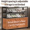 Multi-Layer Shoe Rack Doorway Clothes Hanger High Stability Simple Installation Shoes Shelf Floor-Standing Storage Rack