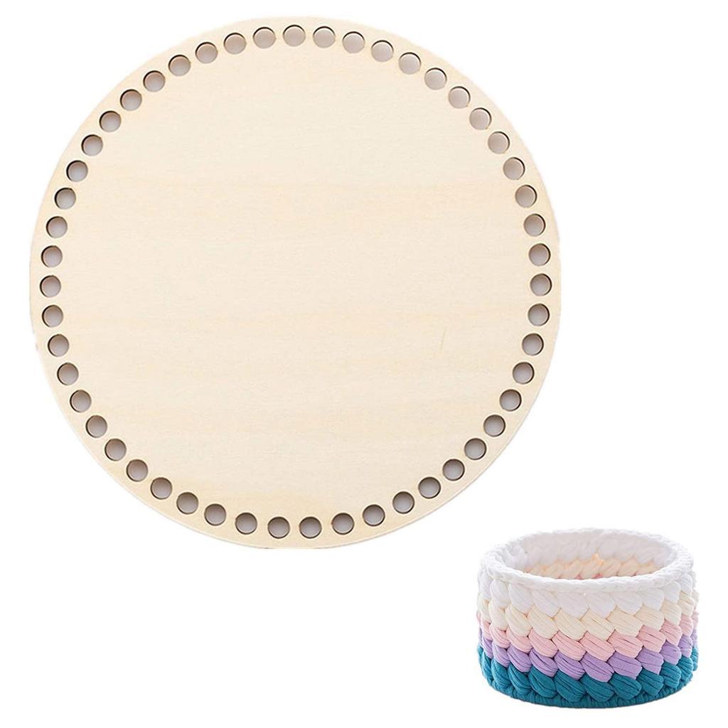 Perforated Wood Basket Base Blank Crochet Basket Base for Making Crochet Knitting Baskets Hand Weaving Home Decoration