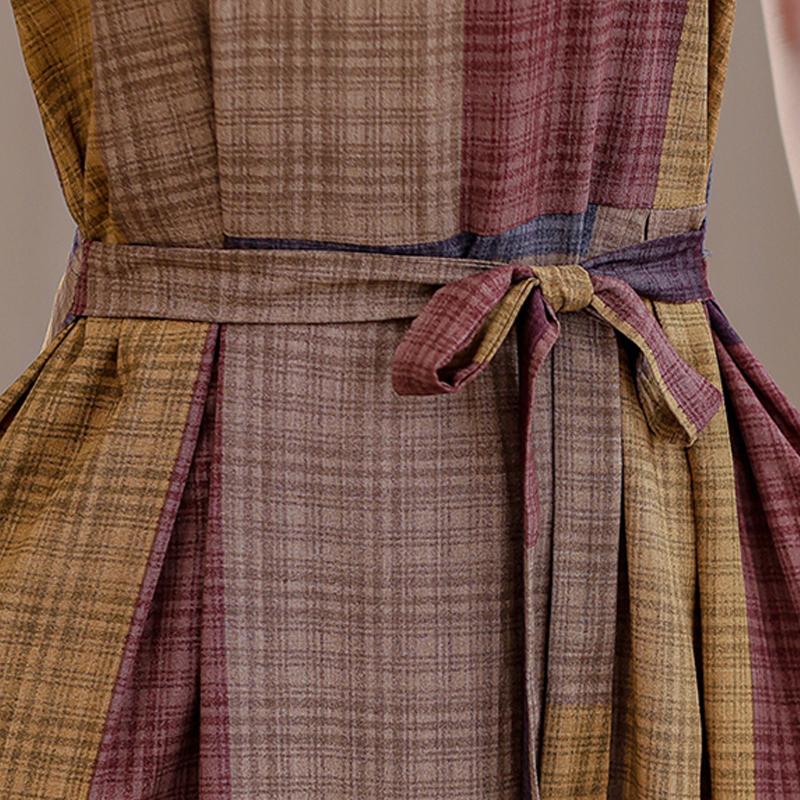 Длинное платье с винтажным принтом для женщин, повседневное летнее платье больших размеров с коротким рукавом и поясом, одежда для женщин среднего возраста