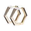 Серьги LOKUMI Сделано в Японии 18K K18 Пусеты K18 Металл Гипоаллергенные Серьги-кольца Без застежки One Touch Шестиугольник Маленькие серьги-кольца Круглые Простые 18K 18K