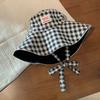 Summer Sunscreen Hat Two-sided Fisherman Caps Korean Plaid Bucket Cap  Travel