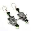 Peridot Gemstone 925 Silver Plated Handmade Jewelry Earring 2.08"