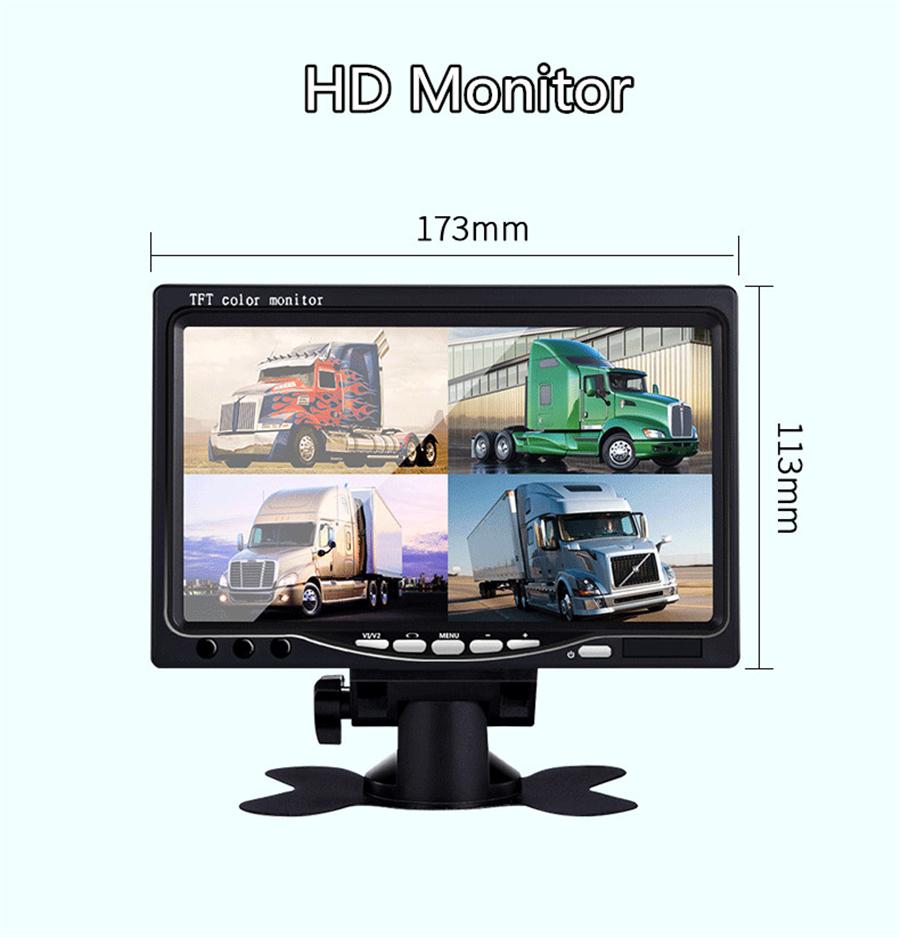720P AHD 4CH DVR Video Recorder Box+7" HD Monitor+4Pcs Cameras For Truck Van Bus