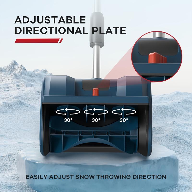 Электрическая лопата для снега на аккумуляторе, беспроводной снегоочиститель с направляющей пластиной и регулируемой передней ручкой