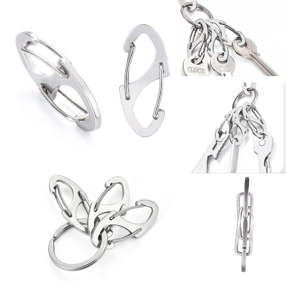 Mini Outdoor EDC Tool Snap Clip Release Buckle Metal Carabiner Keychain Hanging Hook Key Chain Ring