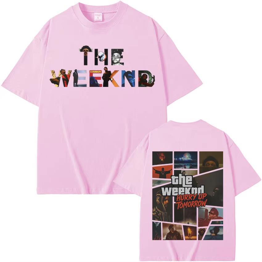 Trendy The Weeknd Hurry Up Tomorrow Double Sided Print Graphic 2026 Spring summer Men Women Short Sleeve Top Gothic Hot Sale