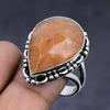 Sunstone Ethnic 925 Sterling Silver Jewelry Ring Size 10 t0O04