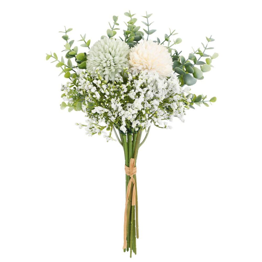 White Silk Dandelion Bouquet Bride Bouquet Fake Flower Vintage Artificial Flowers