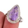 Natural Charoite Gemstone 925 Solid Sterling Silver Jewelry Ring Size 8.5 L8f19
