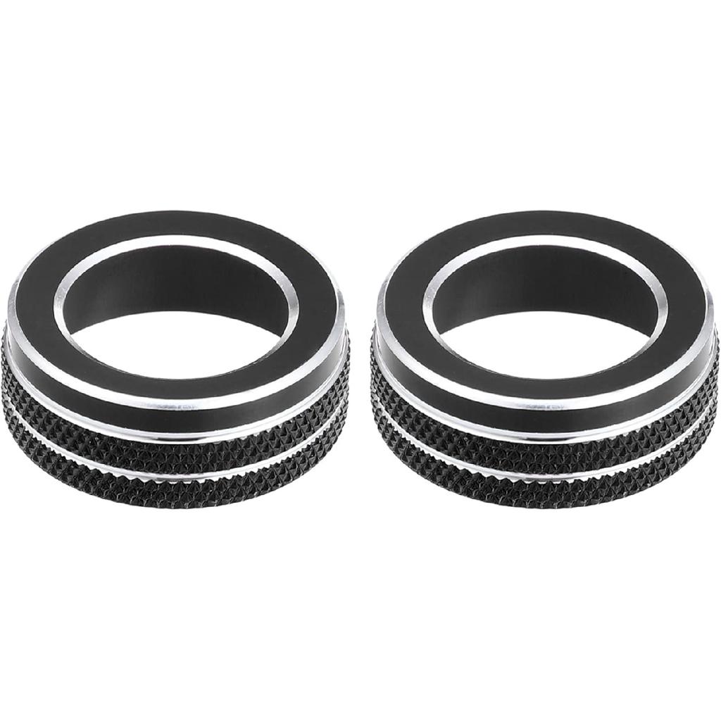 Кольца-крышки на ручки регулировки громкости VOL для VW Tiguan Taos Jetta Passat Atlas Arteon Golf R Beetle Алюминиевый сплав Красный (Упаковка из 2 шт.)