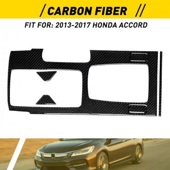 For Accord 2013-17 Honda Carbon Fiber Interior Gear Shift Panel Frame Cover Trim