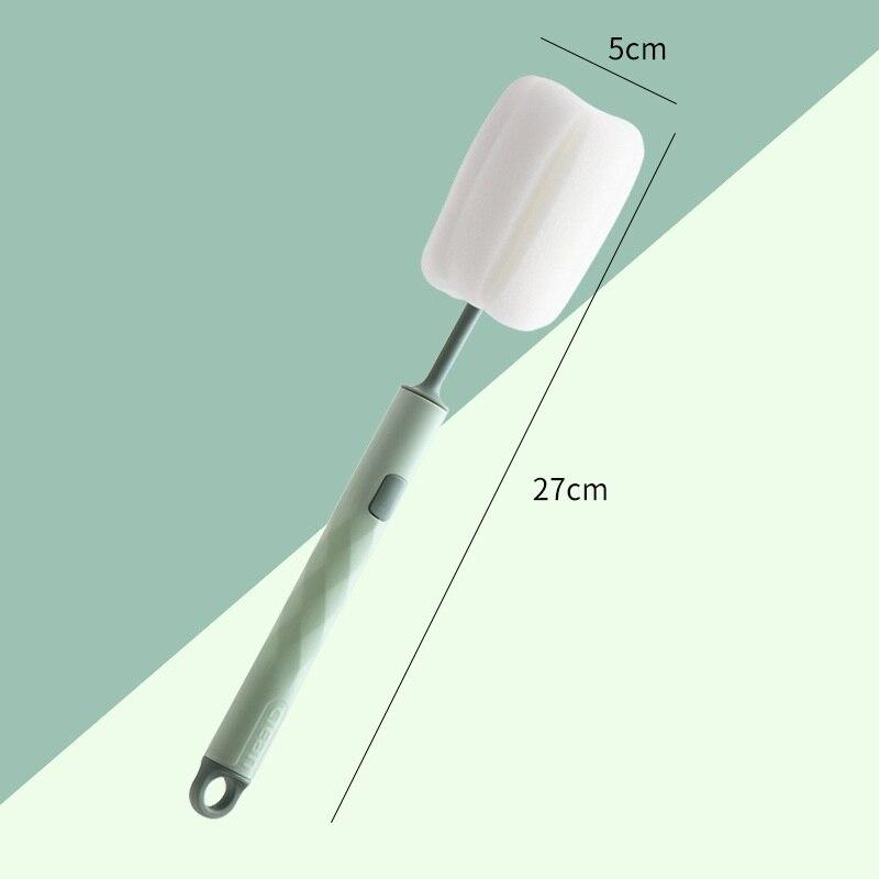 Сменная пластиковая губка для чашек с длинной ручкой для очистки щетки для стеклянных бутылок без тупиков