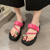 2024 Лето Новая Линия Раздельный Носок Платформа Женская Обувь Платформа Увеличение Пляжные Тапочки Для Женщин Сандалии