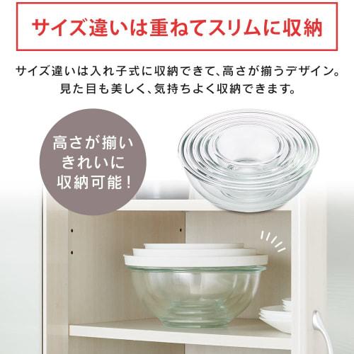 Neat Storage: IRIS OHYAMA 5-Piece Heat-Resistant Glass Bowl Set (Clear), Stackable for Leak-Resistant Storage, Heatable up to 350C, Microwave-Safe, R