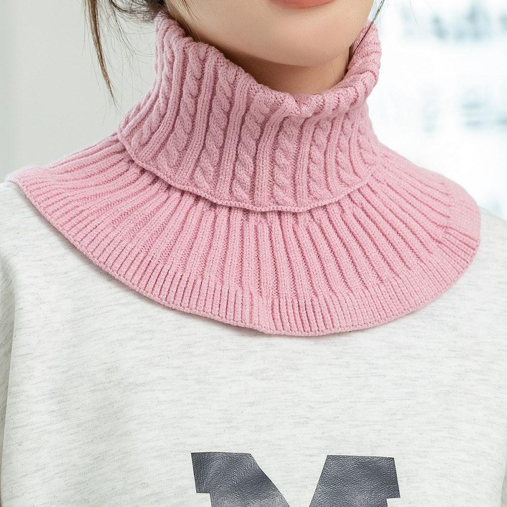 Winter Knitted Fake Collar Detachable Turtleneck Collar for Women Sweater Coat Neck Scarf Warm Woolen Windproof False Collars