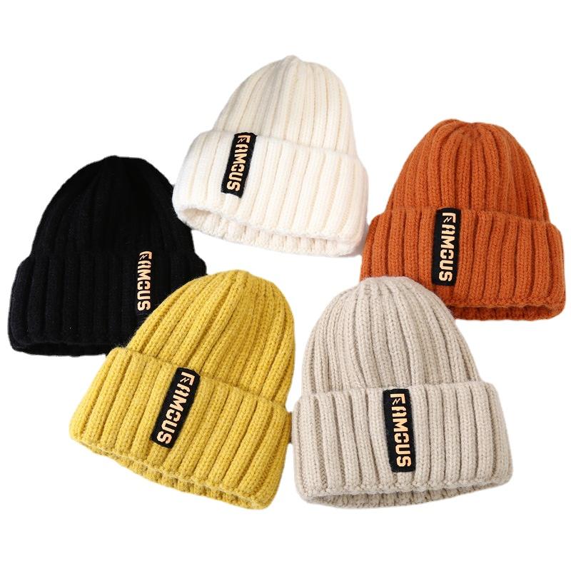 Hat Women's Autumn Winter Korean Fashion Woolen Hat Warm Ear Protection Headband Hat Big Elastic Thick Thread Knitted Hat