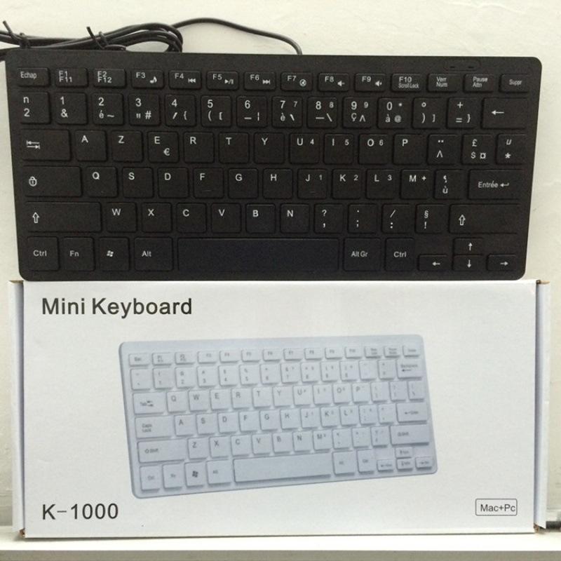 K1000 Проводная USB Портативная Мини-шоколадная клавиатура