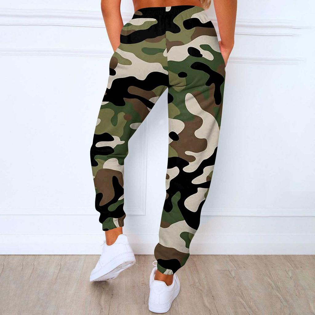 Ladies Casual Fashion Print Casual Pants Sweatshirt Trousers