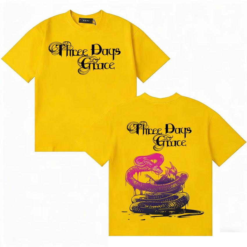 Three Days Grace Trendy Music Tshirts Cotton Harajuku Short Sleeve Tshirt Unisex Women Y2K Teenagers High Quality T Shirt Unisex