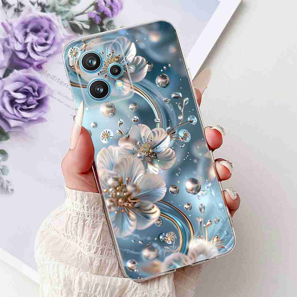 For Oppo Realme 9 Pro+ RMX3392 Case Fashion Painting Soft Silicone Cover For Realme 9Pro Plus RMX3393 6.43" Flower Phone Shell