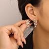 Elegant AAA Zircon Teardrop Stud Earrings with Copper Needle