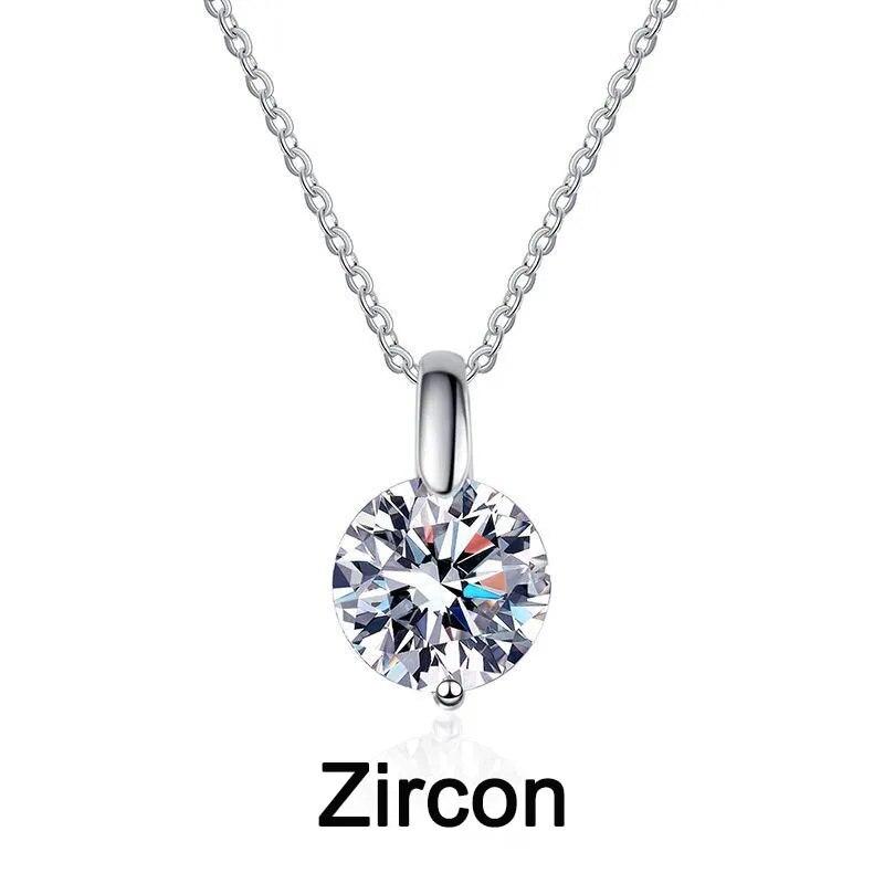 D Цвет 3 карата Натуральный Муассанит Ожерелье Для Женщин 100% S925 Чистое Серебро Круглая Бриллиантовая Цепочка На Шею Изящные Ювелирные Изделия