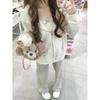 Soft Girl Sweet Hoodies Women Y2k Harajuku Kawaii Top Bow Print Oversized Hooded Casual Top Coat