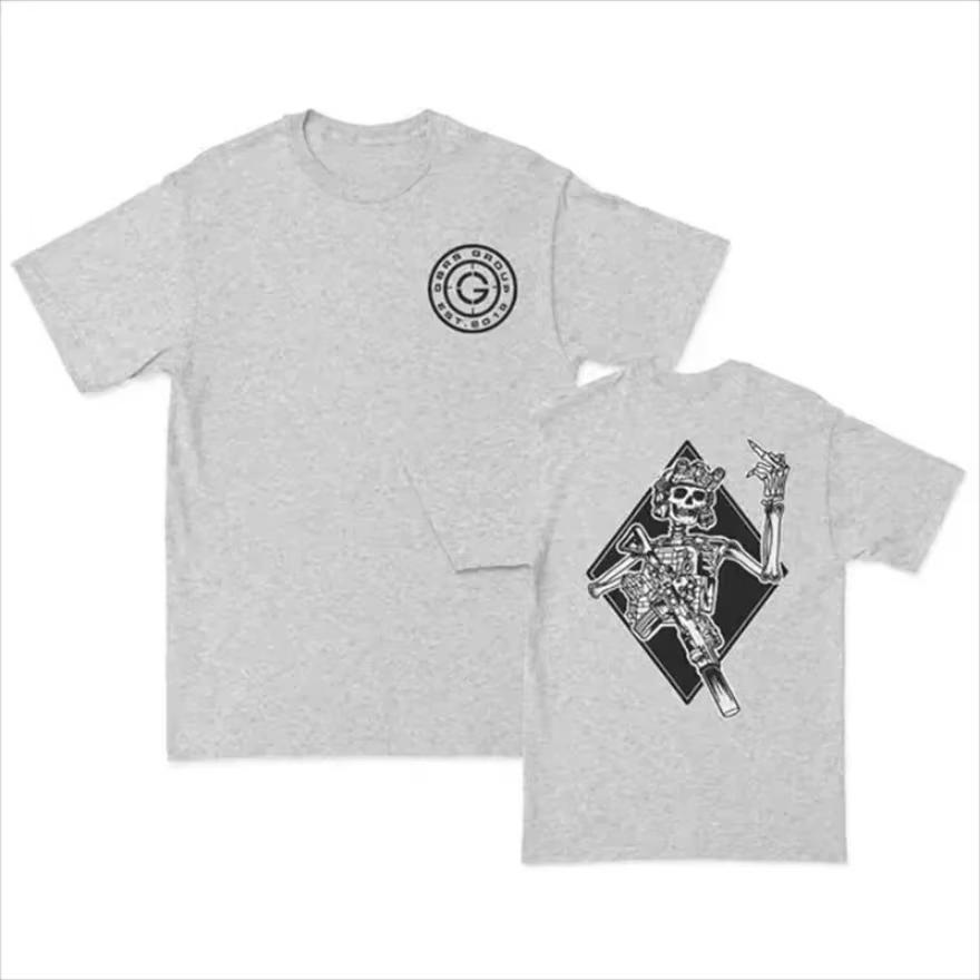 Summer Men's T-shirt Front Observation Group Men's Double-sided T-shirt Front and Back Crazy Cotton T-shirt