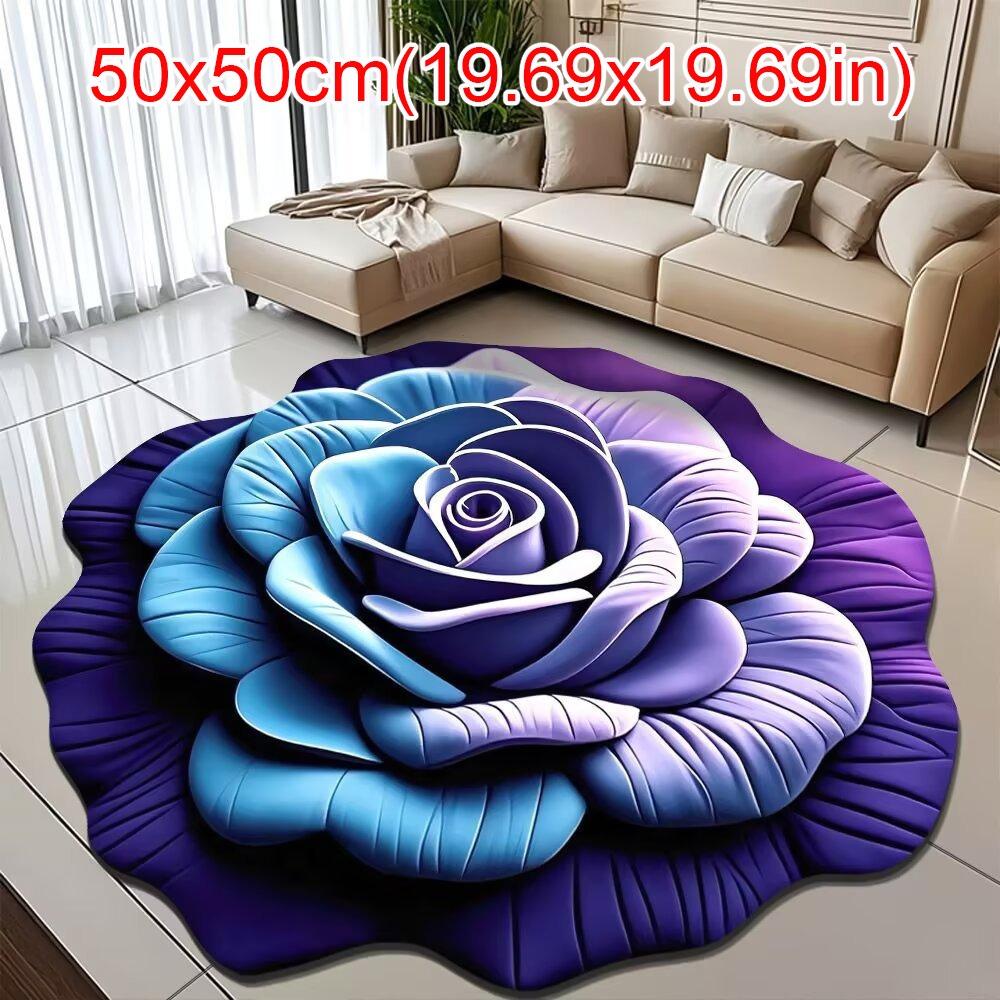 Коврик на пол в форме пиона, мягкий дверной уплотнитель, прочный плед для гостиной, чайного столика, прикроватный