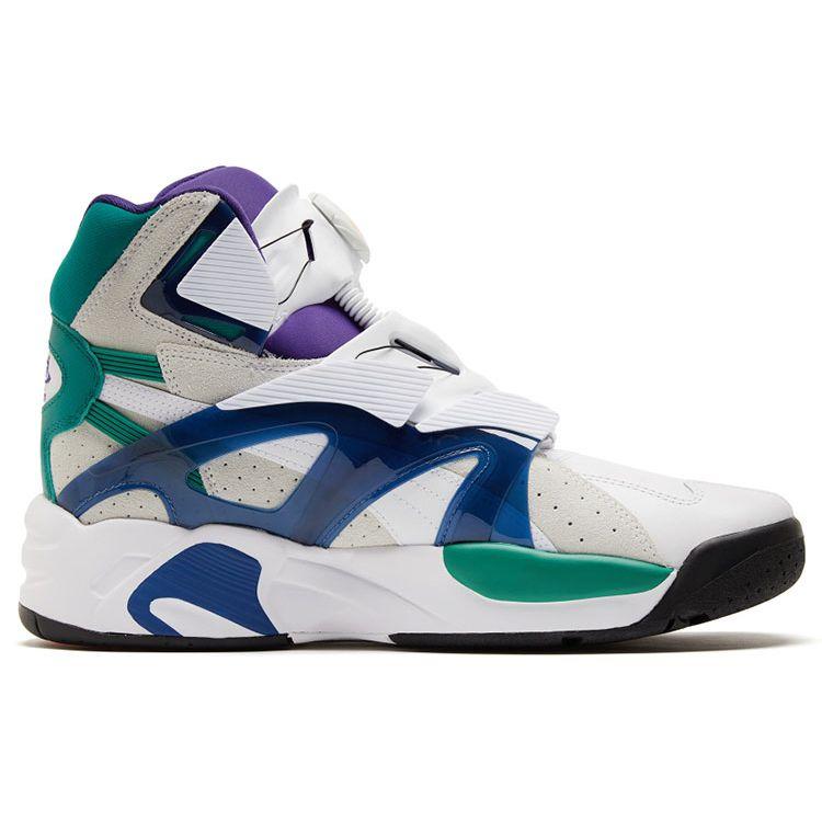 Puma Система Disc Blaze Оружие Discstory Кожаные высокие кеды для скейтбординга Мужские кеды для скейтбординга Белый Зеленый Синий 374084-03