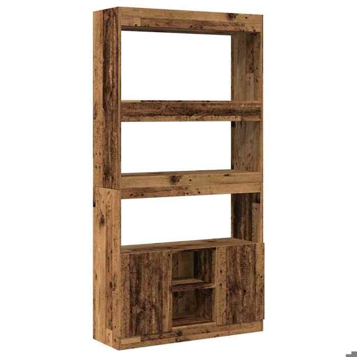 VidaXL Highboard Old Wood 92x33x180 Cm Engineered Wood, Bookcase, Modern Bookcase, Bookshelf 3309625