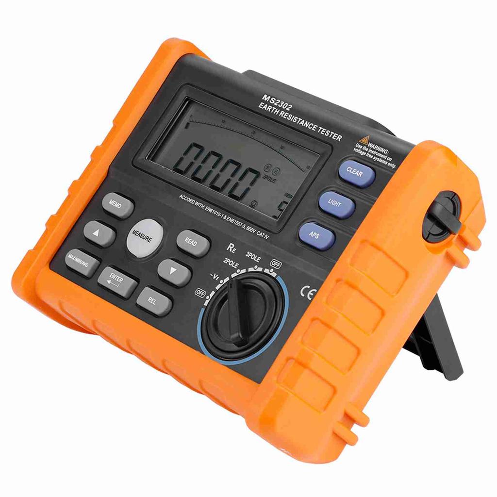 PEAKMETER MS2302 Digital Earth Resistance Tester 0 4K Ohm 100 Groups Data Logging