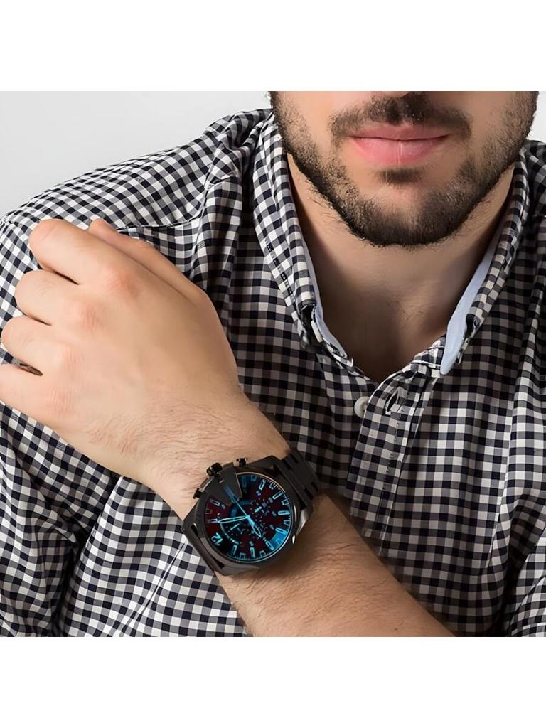 Diesel Мужские кварцевые часы-хронограф, циферблат 51 мм, браслет из нержавеющей стали, подходят для официальных мероприятий DZ4318