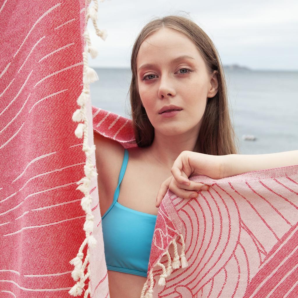 Anemoss Турецкое пляжное полотенце 39 x 70 100% хлопок Extra Large Turkish Peshtemal