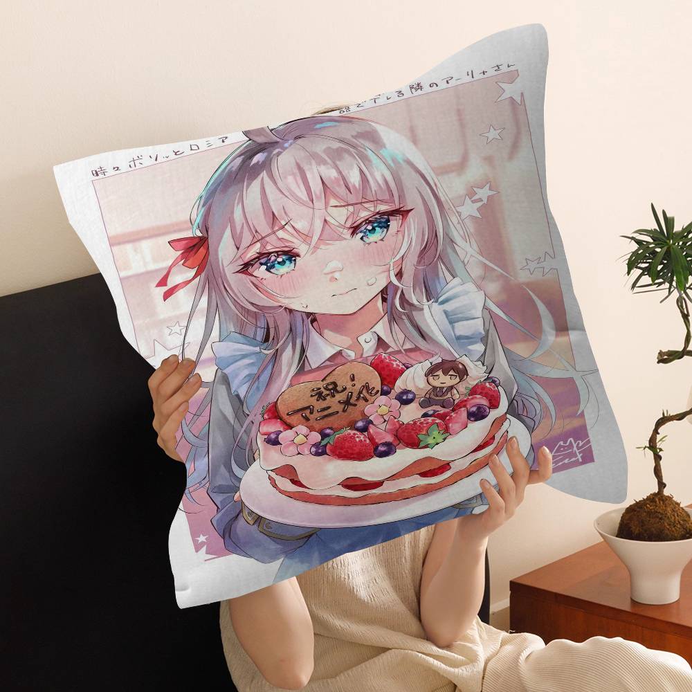 Anime Alya Sometimes Hides Pillow Anime Pillow Sofa Bed Head Pillow Cover Cushion Cover 45X45 Cm Fashion