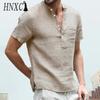 HNXC Men's Fashion Casual Solid Color Print Tops & T-shirts