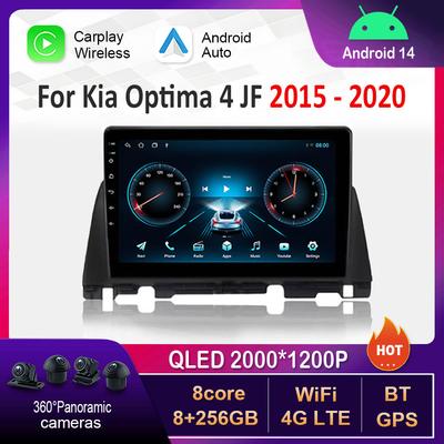 Bluetooth Android 14 Система WiFi для Kia Optima 4 JF 2015 - 2020 Автомобильный радиоприемник Мультимедийный проигрыватель DSP Стерео GPS 4G Разделенный экран
