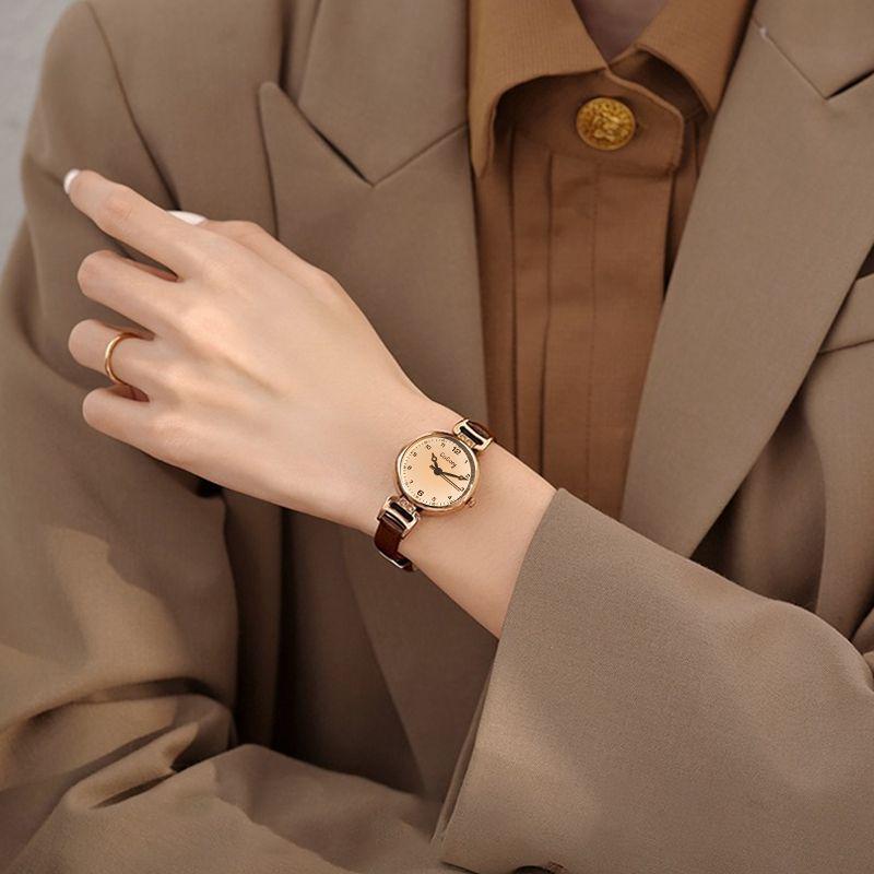 Women's Retro Exam Watch - Light Luxury, British Style, Small Dial Quartz Timepiece for Students