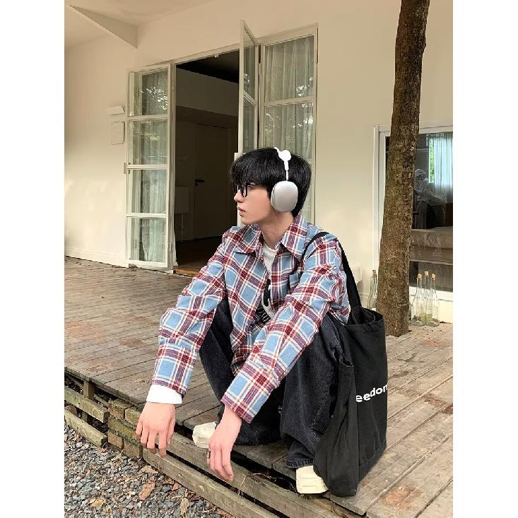 Plaid Long-Sleeved Shirt Men's Spring New Japanese-Style Retro High-Grade Fashion Brand Loose Casual Shirt Coat