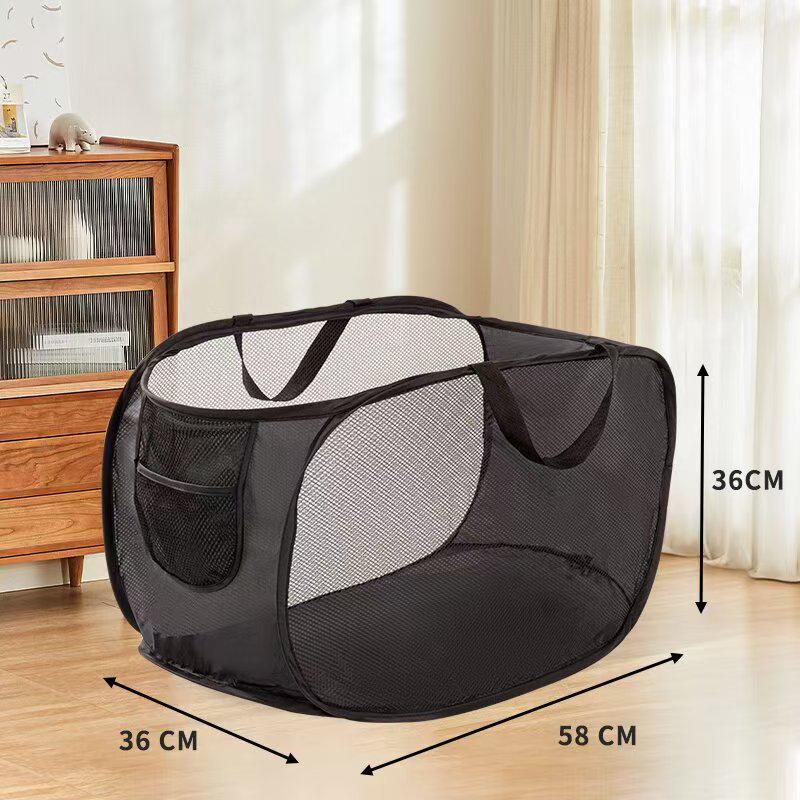 Foldable Mesh Laundry Basket, Large Capacity for Dirty Clothes and Bathroom Storage