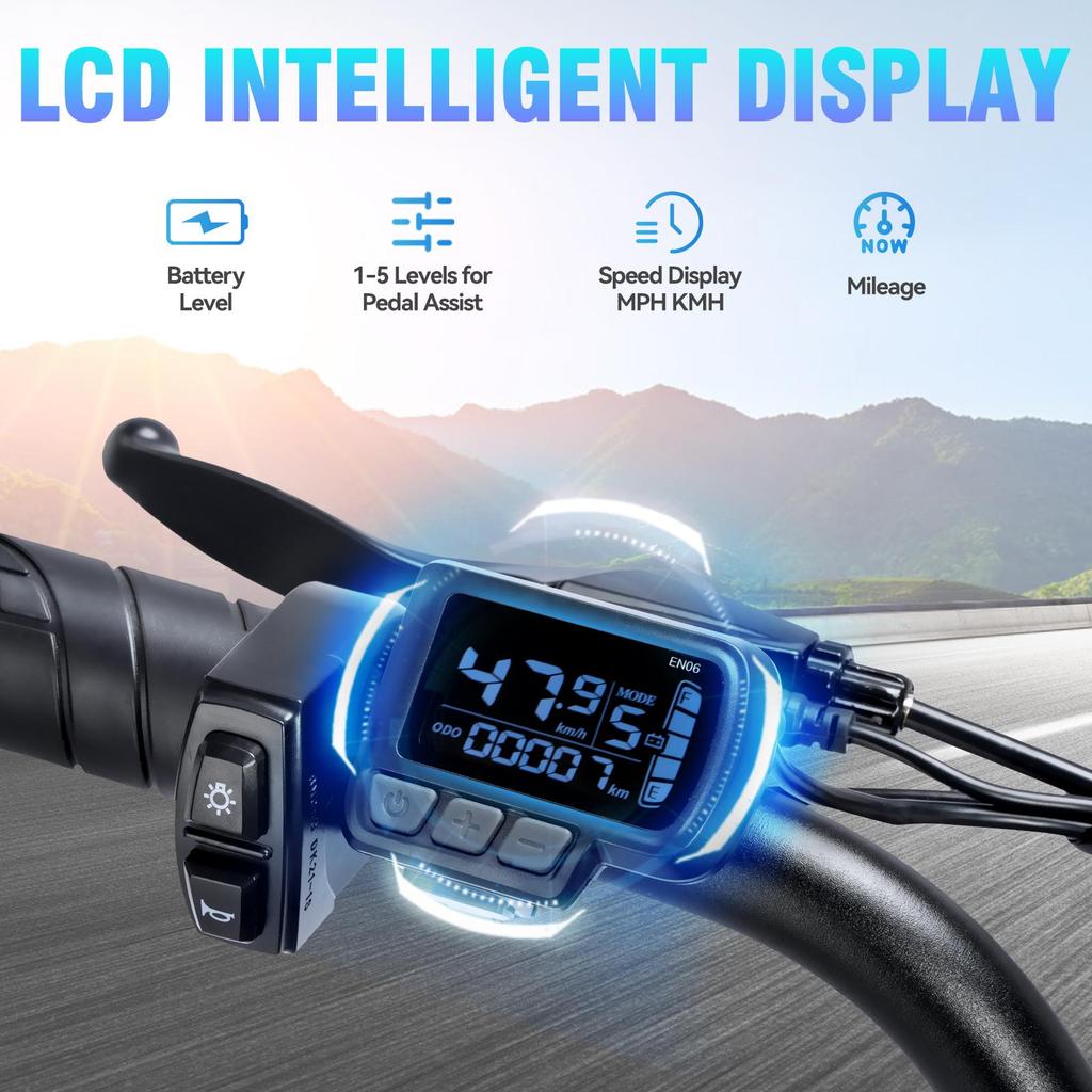 Electric Bike YVY 20"Fat 1000W Motor 48V 15AH City Ebike Max  Range 80Km Load 150Kg Black C20 Lite