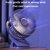 Small Fan 5-Speed Adjustable & 3-Mode Night Light USB Rechargeable Mini Fan for Outdoor 360 Rotatable Clip/Stand/Hang Design