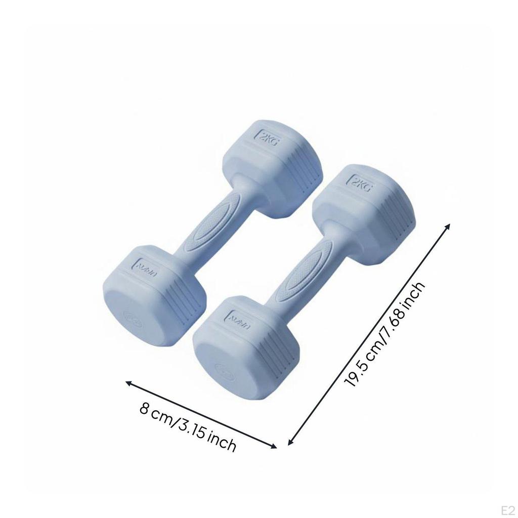 2 Pieces Dumbbell Vinyl Coated NonSlip Grip Hand Weight for Women, Beginners, Home