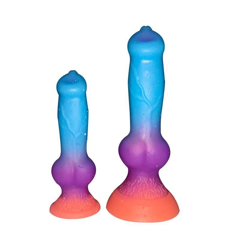 Светящийся в темноте реалистичный собачий дилдо - Фантазийная игрушка в форме животного для женщин, Взрослая секс-игрушка из жидкого силикона, Сверхмягкий стимулятор пениса