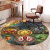 Plants VS Zombies Pattern Round Rug, Indoor/Outdoor Mat, for Picnic, Gameroom, Bedroom, Office, Living Room, Home Decor Carpet, Birthday Gift