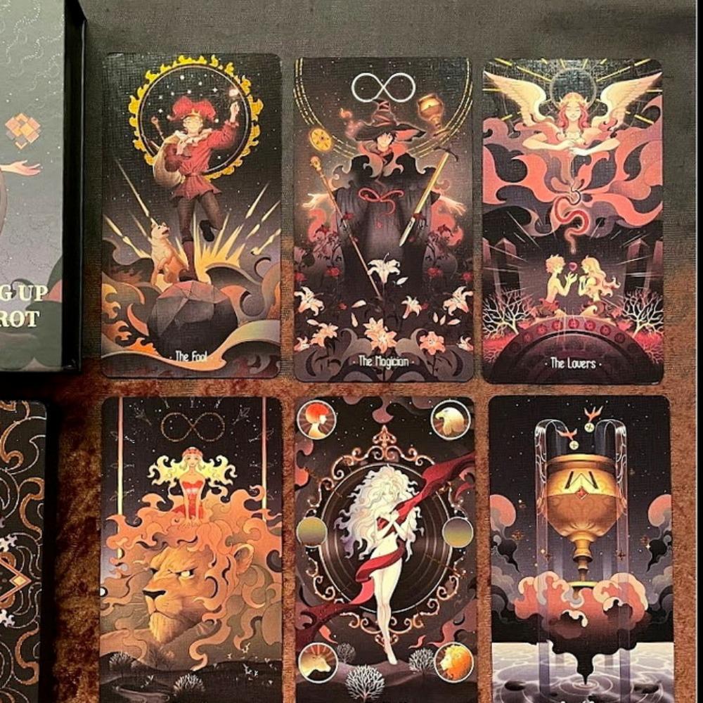 Звезды, освещающие ночь, 10,3*6 см, ОБЫЧНЫЕ, яркие, в азиатском стиле, мультяшная колода, нежная линия искусства, 78 шт., уникальные инди-карты Таро для начинающих