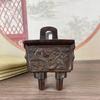 Simu Wuding Bronze Ornament Antique Alloy Four-Legged Square Office Company Cauldron Incense Burner Home Decor
